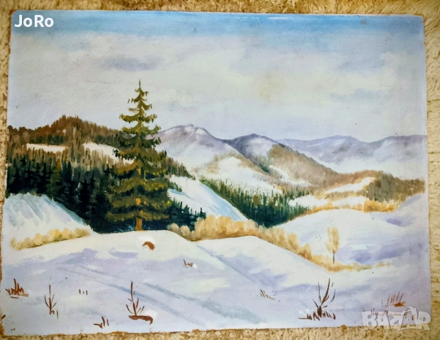 Кирил Матеев - "Планински пейзаж" 1961г., снимка 2 - Картини - 53557039