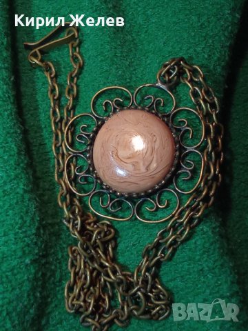 СТАР БРОНЗОВ НАКИТ РЕТРО АРТ БИЖУ с ГОЛЯМ ФАТУРАН с ДАМАРИ 12355, снимка 9 - Колиета, медальони, синджири - 29825591