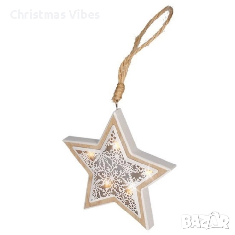 Светеща дървена фигурка, играчка за елха. Три варианта, снимка 4 - Декорация за дома - 52105470