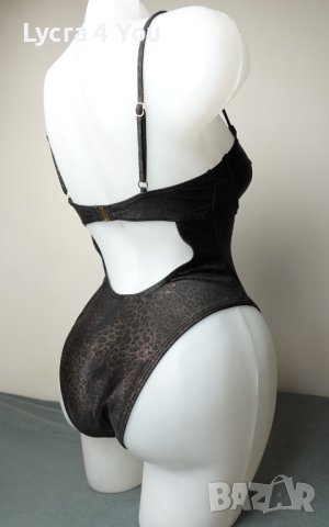XS (70A) цялостен бански в тъмна леопардова окраска, снимка 3 - Бански костюми - 41603873