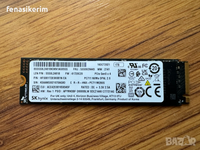 1000GB 1TB SSD NVMe 100% Health Hynix PC711 OPAL 2280 Gen 3 x4 PCIe 