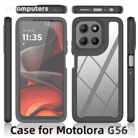 Прозрачен Калъф за Motorola Moto G56 5G - PC + TPU, Подсилени ъгли, 1.25mm Повдигнат Ръб, Вкл. PET П, снимка 10 - Калъфи, кейсове - 53510344