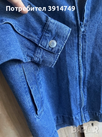 НОВО Дънково яке /горна риза с прикачаща се качулка, цип, два странични джоба, леко, удобно , снимка 4 - Якета - 51626080