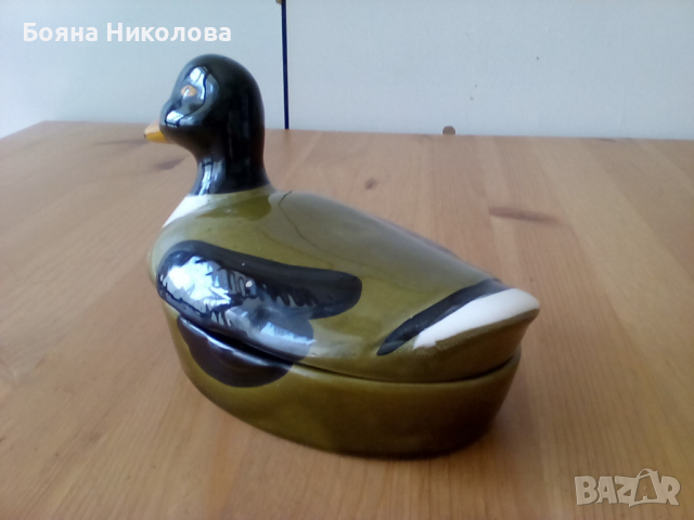 Керамичен съд с капак, терин (Майкъл Коган) - колекционерски, снимка 3 - Антикварни и старинни предмети - 36156236