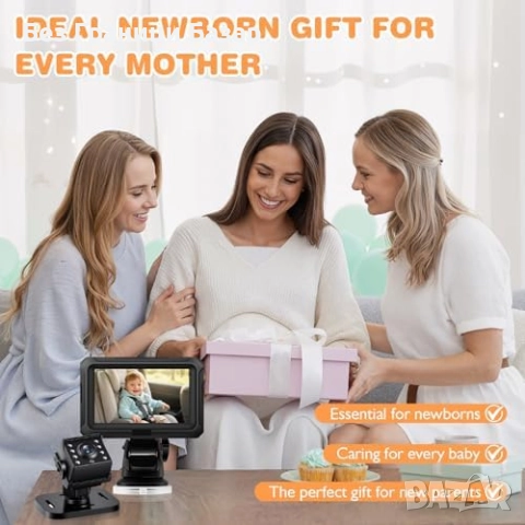 Нова Детска Car Seat Камера 1080P, 360° Ъгъл, Стабилна Вендуза за кола, снимка 9 - Друга електроника - 52497934