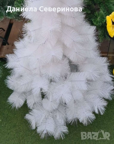 Изкуствена коледна елха - бяла, снимка 2 - Декорация за дома - 51885925