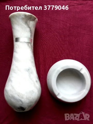 Мраморна ваза с пепелник , снимка 10 - Антикварни и старинни предмети - 49517489