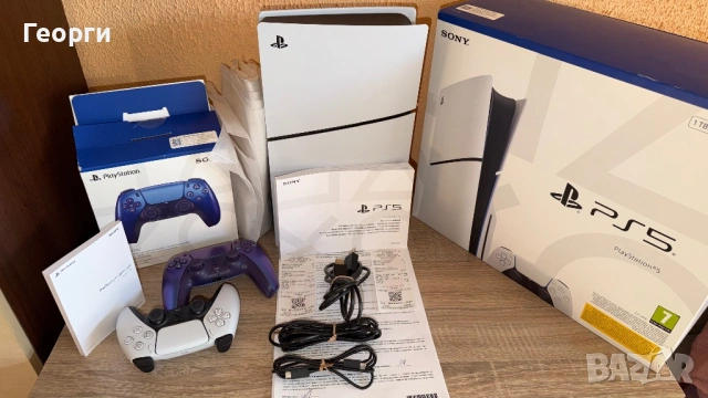PlayStation 5 Slim 1TB Disc + 2 джойстика + 5 години гаранция