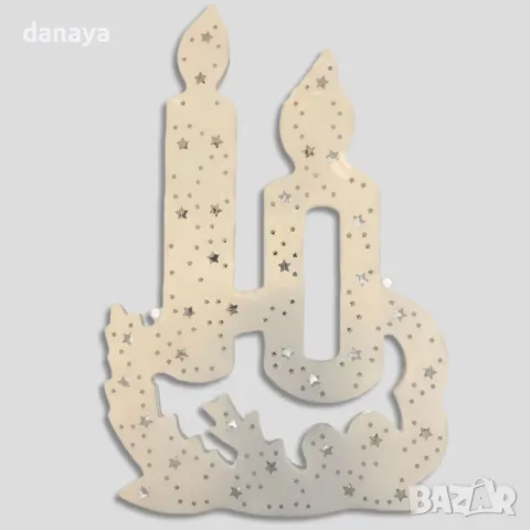 5456 Светеща коледна украса Свещи, 42x27cm, снимка 5 - Декорация за дома - 47967408