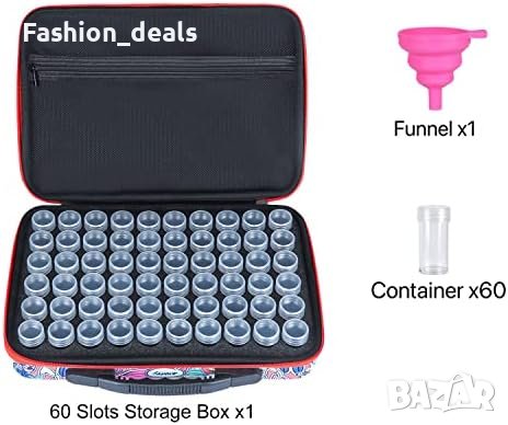 Нова чанта за съхранение на аксесоари за рисуване на диаманти 60 слота контейнери за 5D диамант, снимка 4 - Други - 41390727