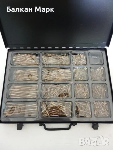 Метален Органайзер с комплект винтове за дърво Rocket Bois & Agglo – 800 бр. – с връх тип 17, снимка 3 - Железария - 50817890