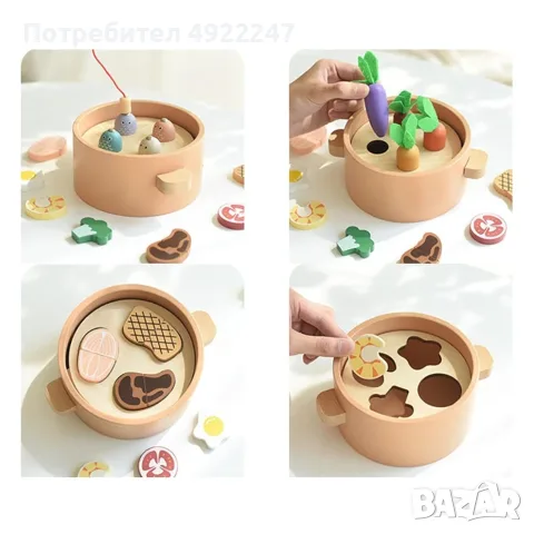Детски дървен кухненски комплект , снимка 3 - Кукли - 55963521