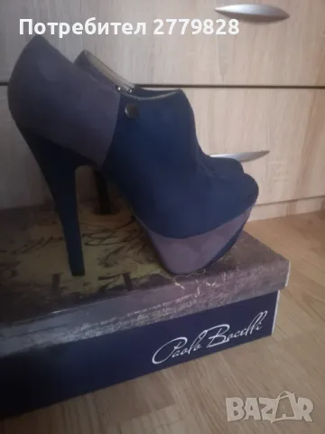 Кадифени боти на висок ток - Paolo Botticelli, 37 номер, снимка 3 - Дамски боти - 48893434