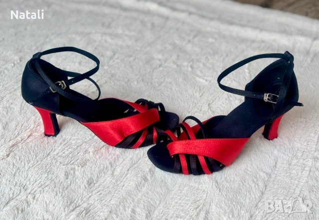 Обувки за латино танци 39 номер, снимка 7 - Дамски обувки на ток - 53254387