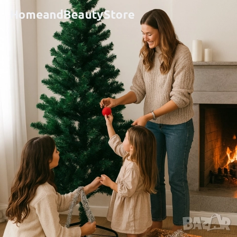 Коледна елха с естествен вид и лесен монтаж - 180см, снимка 3 - Други стоки за дома - 52598160