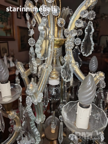 Внушителен полилей Мурано кристал, снимка 2 - Полилеи - 52646242