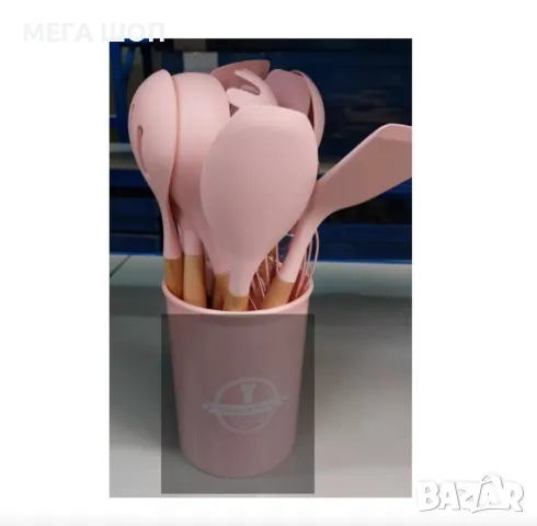 Комплект кухненски прибори 11 бр. в кръгла поставка., снимка 4 - Прибори за хранене, готвене и сервиране - 50174059