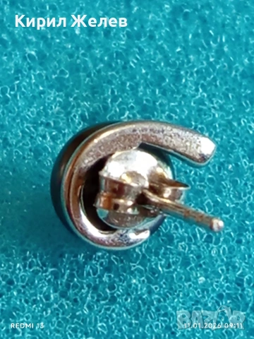 Сребърна обеца с Перла винтидж стил майсторска изработка 52811, снимка 6 - Обеци - 53059945