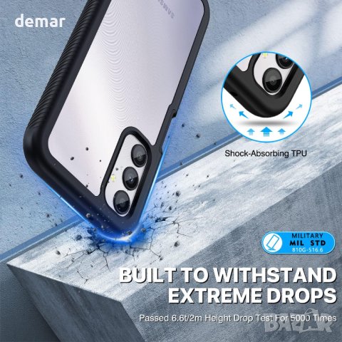 CENHUFO за калъф за Samsung A14 4G/5G - черен, снимка 3 - Калъфи, кейсове - 42283630