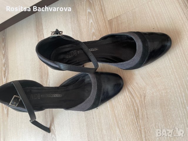 Черно-сиви обувки на среден ток, 36 номер, снимка 3 - Дамски обувки на ток - 35990879