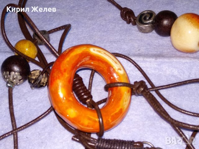 КОЛИЕ ЦВЕТНА АРТ КЕРАМИКА МНОГО КРАСИВА МАРКОВА ОГЪРЛИЦА 34734, снимка 9 - Колиета, медальони, синджири - 39192827