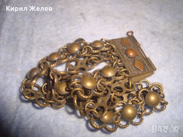 19 ВЕК ВЪЗРОЖДЕНСКА БРОНЗОВА ЕТНОГРАФСКА ГРИВНА РЪЧНА МАЙСТОРСКА СТАРА ИЗРАБОТКА НАКИТ УНИКАТ 27123, снимка 15 - Антикварни и старинни предмети - 36060617