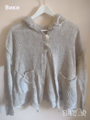 Ръчно плетена спорно елегантна лятна блуза с качулка , снимка 4 - Блузи с дълъг ръкав и пуловери - 41402452