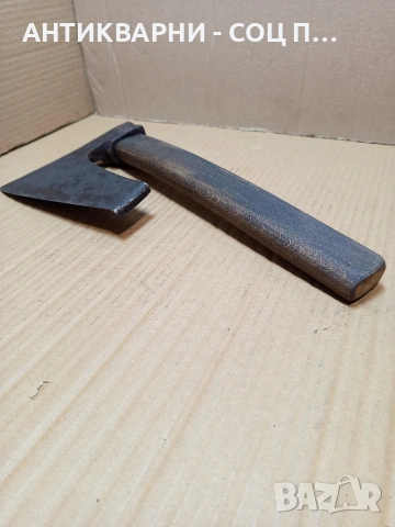 Соц Стара Голяма Ръчно Кована Дърводелска Брадва Кривица. НОМЕР 64., снимка 4 - Антикварни и старинни предмети - 53445781