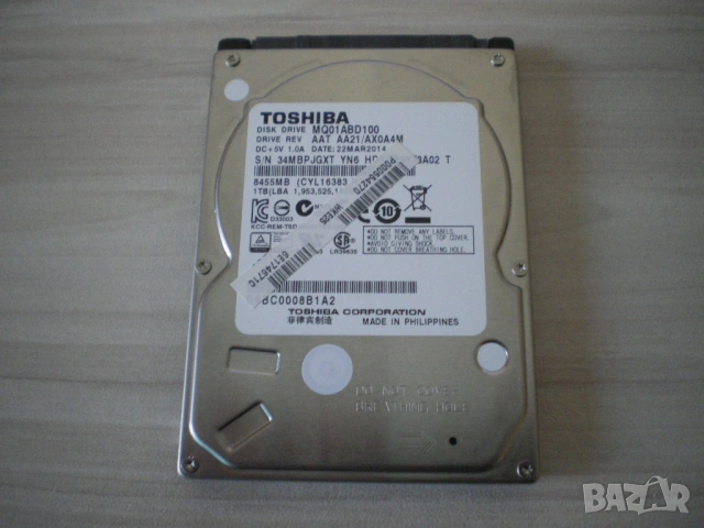 Хард диск 1TB Toshiba MQ01ABD100, SATA 3 (6Gb/s), 5400rpm, 8MB кеш, 2.5"