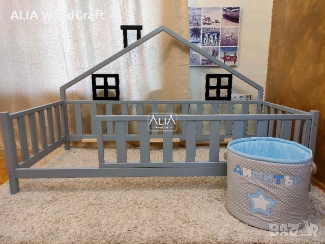 Детско легло Монтесори къщичка | Модел: МОНИ++ | от ALIA WoodCraft | , снимка 4 - Мебели за детската стая - 44489092