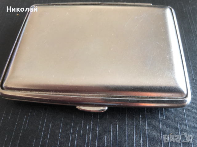 Метална табакера V.H. (Von Hofe) – Made in Germany (за 14 цигари 80 мм), компактна, много запазена, снимка 2 - Табакери - 53572544