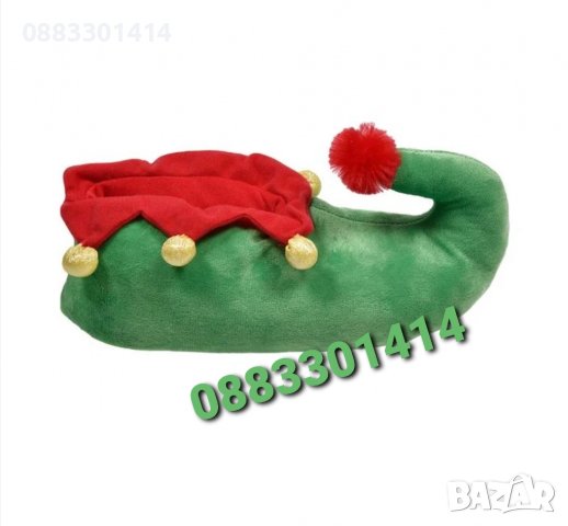 Коледни Плюшени 3D пантофи Арлекин , снимка 3 - Пантофи - 38831634