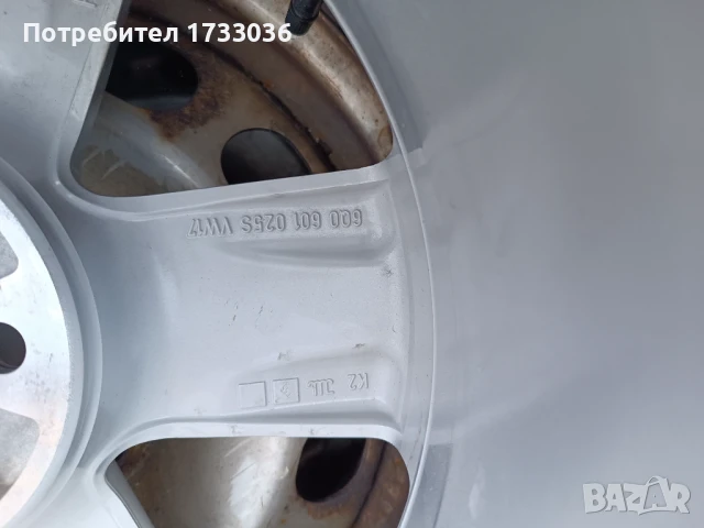 Алуминиева джанта 5 x 100 16 цола Volkswagen Audi., снимка 5 - Гуми и джанти - 50670389