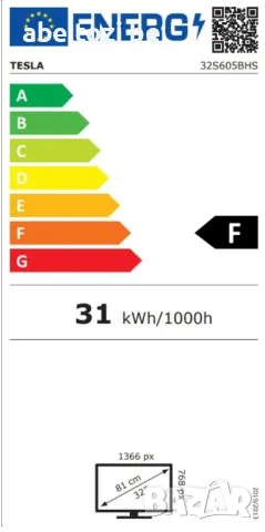 Телевизор Tesla, 32S605BHS, 32" (81 см), Smart Android, HD, LED, снимка 4 - Телевизори - 50157282