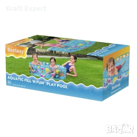 Детски кръгъл басейн Bestway 55028 Fill-N-Fun 122×25 см – твърди стени, снимка 4 - Водни спортове - 53698973