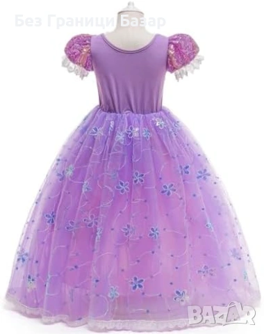 Нов Детски костюм принцеса 4 части рокля плитка диадема пръчица 7,8г, снимка 7 - Други - 53693236