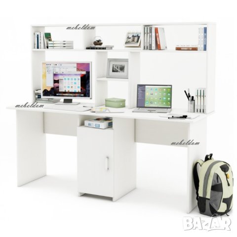 Бюро 175см. с надстройка за двама с плавна врата(код-1156), снимка 5 - Бюра - 40954829