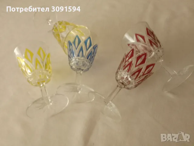 Комплект от 5  винтидж чаши за ликьор VMC Reims French- 120 мл, снимка 2 - Антикварни и старинни предмети - 47935819