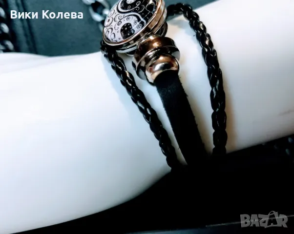 Гривна с Yin-Yang символ – баланс и хармония в стилен дизайн, снимка 4 - Гривни - 50218836