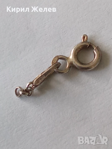 Сребърна карабинка закопчалка 25808, снимка 6 - Колиета, медальони, синджири - 52243383