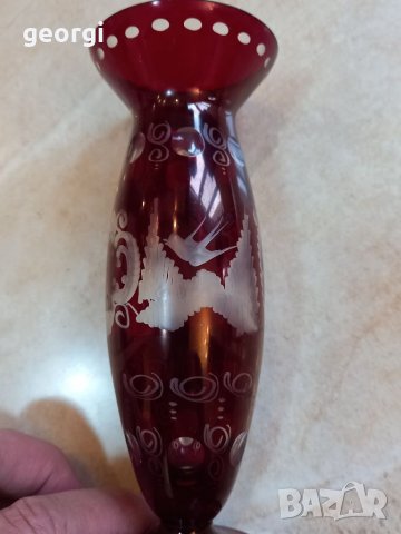 Кристална ваза рубинен кристал , снимка 5 - Вази - 39858006
