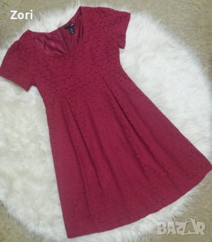 РАЗКОШНА дантелена рокля в нежен малинов цвят , снимка 1 - Рокли - 41771460
