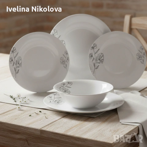 Комплект чинии 24 части , снимка 6 - Чинии - 53656357