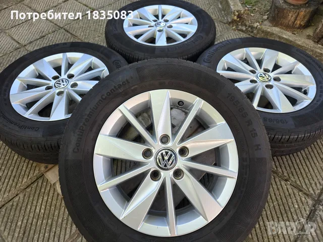 Лети джанти 15ки 5х112 + летни гуми 195/65/15 Continental