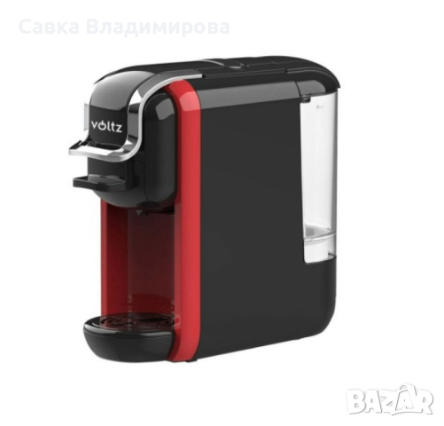 Кафемашина 8в1  "Поддържа всички капусли" Voltz 19 бара/ 1650W, черно с червено, 2 ГОДИНИ ГАРАНЦИЯ, снимка 1 - Кафемашини - 44572248