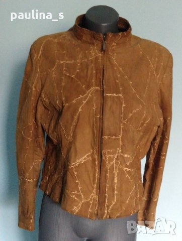 Декорирано яке от естествен велур "one-two" / голям размер , снимка 3 - Якета - 34117326