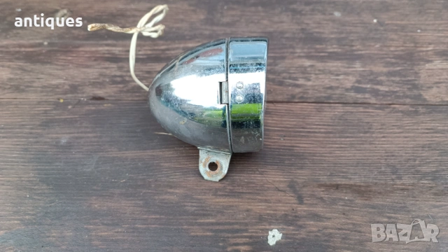Стар метален фар за велосипед, снимка 3 - Части за велосипеди - 53255523