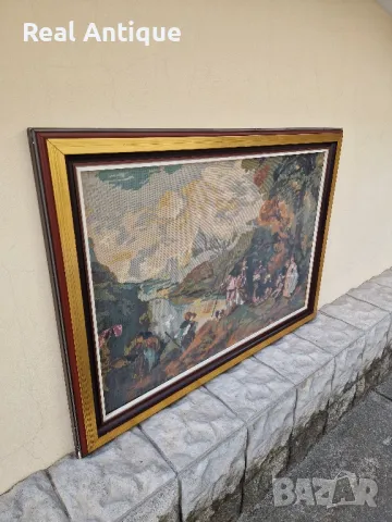 Страхотен голям антикварен колекционерски холандски гоблен , снимка 7 - Антикварни и старинни предмети - 47263099