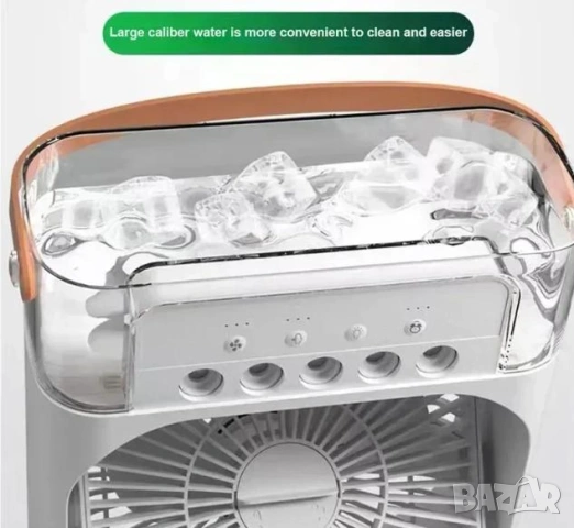 Мини Вентилатор Климатик с Водна Мъгла Безшумен Преносим Климатик за Охлаждане за Дома Офиса Къмпинг, снимка 3 - Климатици - 53807456