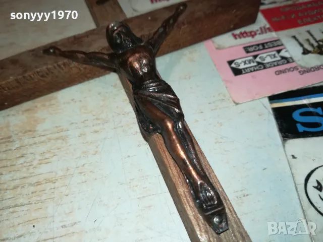 ХРИСТОС МЕД МЕСИНГ НА КРЪСТ 20Х10СМ 1112241013, снимка 5 - Антикварни и старинни предмети - 48303518